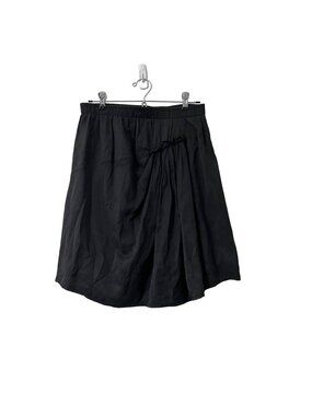 Clu Womens Black Silk Blend Gathered Flared Skirt Size Medium USA